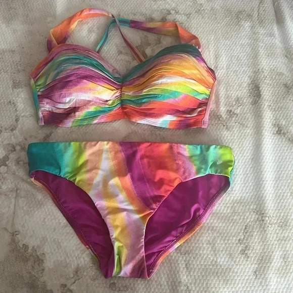 Bleu by Rod Beattie Women's Splash Out Shirred Bikini Top and Bottom - Picture 7 of 14